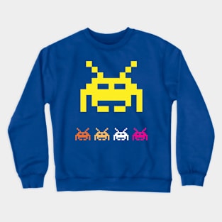 1 bit retro game alien Crewneck Sweatshirt